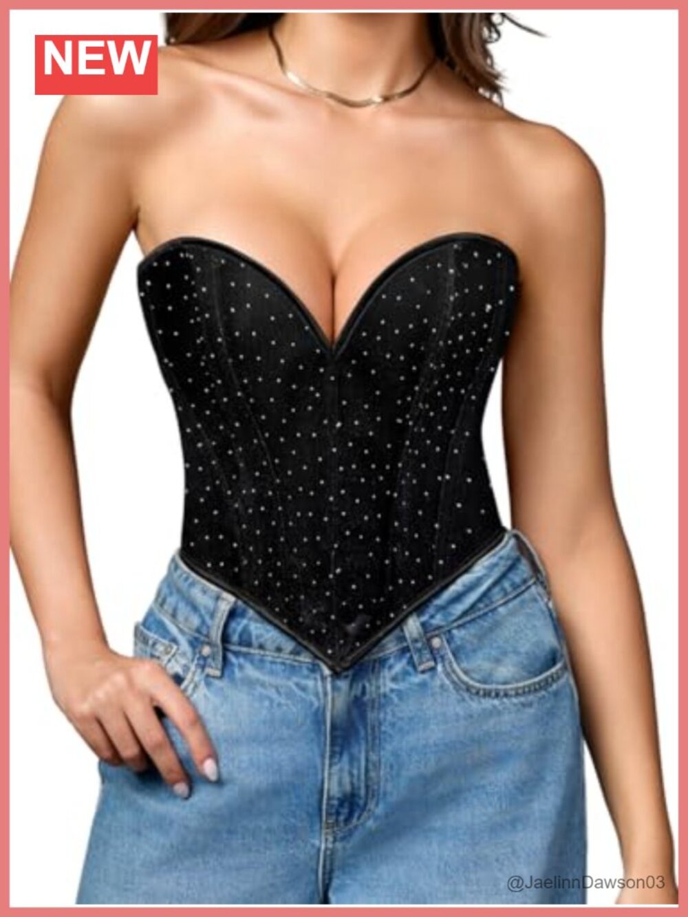 Women's Heart Neck Cropped Corset Lace Up Back Boned Bustier Top